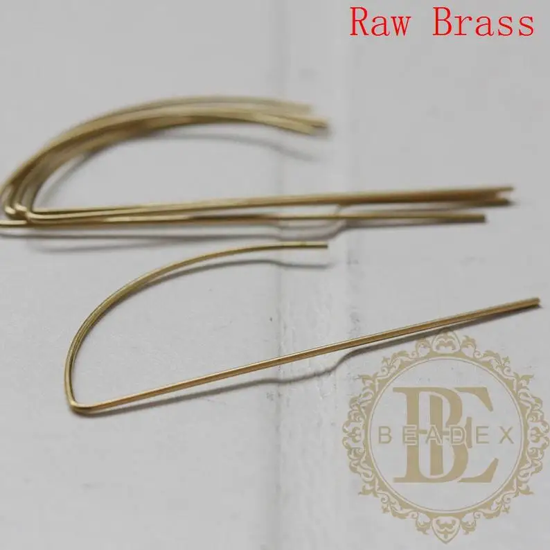 

30 Pieces Raw Brass Plated on Steel Earring Wire - 51x20mm (3826C-V-246)