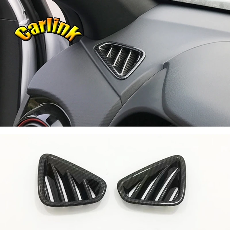 

For Hyundai Kona Encino 2018 2019 ABS Carbon fibre front Small air outlet Decoration Cover trim Car Styling accessories 2PCS