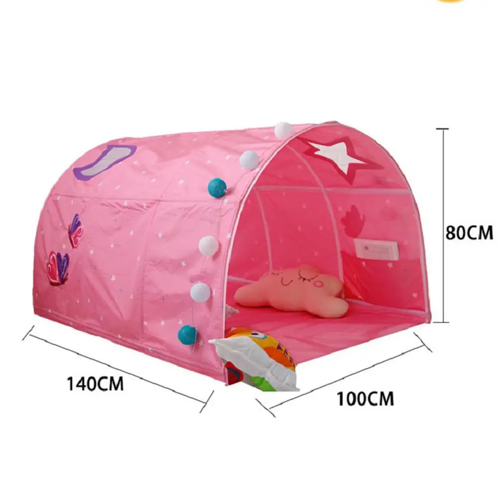 

Kids Bed Tent Play House Boy Girl Crawling Tunnel Princess Castle Indoor Outdoor Pretend Play Folding Tent For Baby