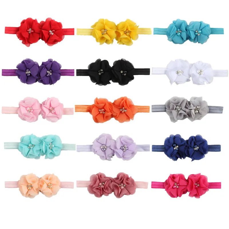 Cute Baby Girls Flower Nylon Headband Newborn Toddler Knot Elastic Pearl Turban Headwraps Kids Princess Hair Accessories Gifts | Детская