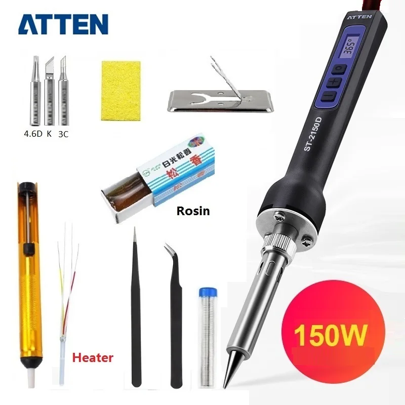 ATTEN 80 Вт/150 Вт электрическая паяльная станция 110 В 220 В с цифровым ЖК-дисплеем Регулируемая температура паяльника советы