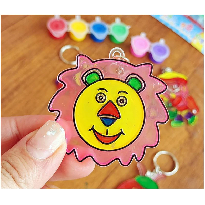 5pcs Cartoon Window Paint Art Kit DIY Coloring Light Transmission Drawing Set Suncatchers Water Painting Toys Kids Birthday Gift | Игрушки и