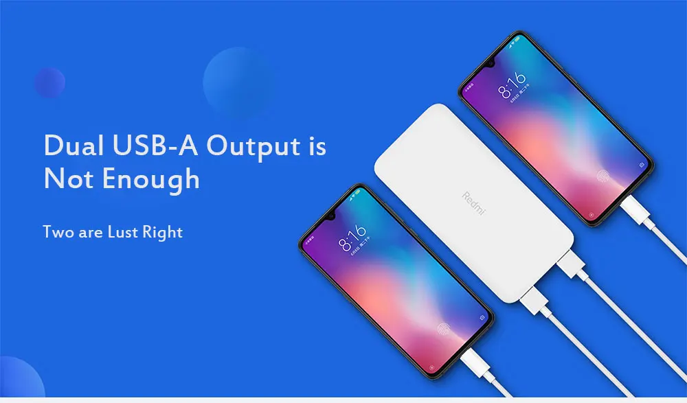 Xiaomi Redmi внешний аккумулятор 20000 мАч 18 Вт Быстрая зарядка 5,1 В а Быстрая зарядка портативный 2 USB внешний аккумулятор для смартфона