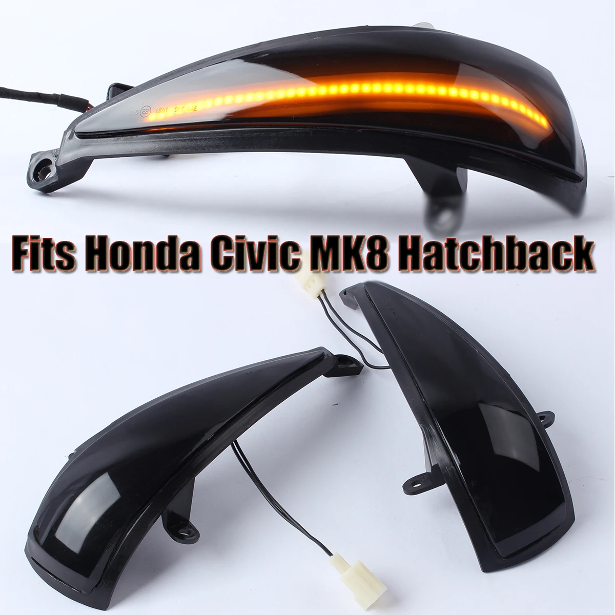 

2X Dynamic Led Side Wing Mirrors Turn Signal Light Indicator Lamp for Honda Civic Hatchback MK8 Type-S Type-R FN 1 2 3 FK 1 2 3