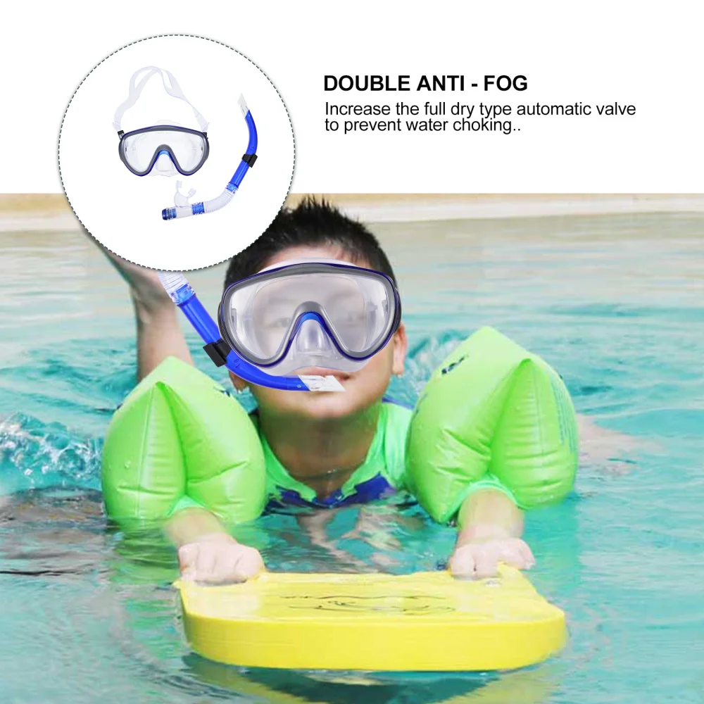 

1 Set Adults Snorkel Mask Set Full Dry Snorkeling Gear Dry Snorkel Mask Kit
