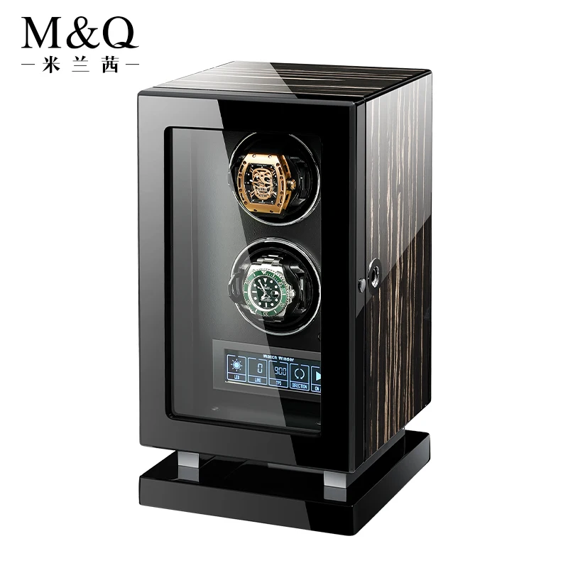 2022 высокое качество коробка для намотки часов с 2 ячейками часы отпечатком пальца