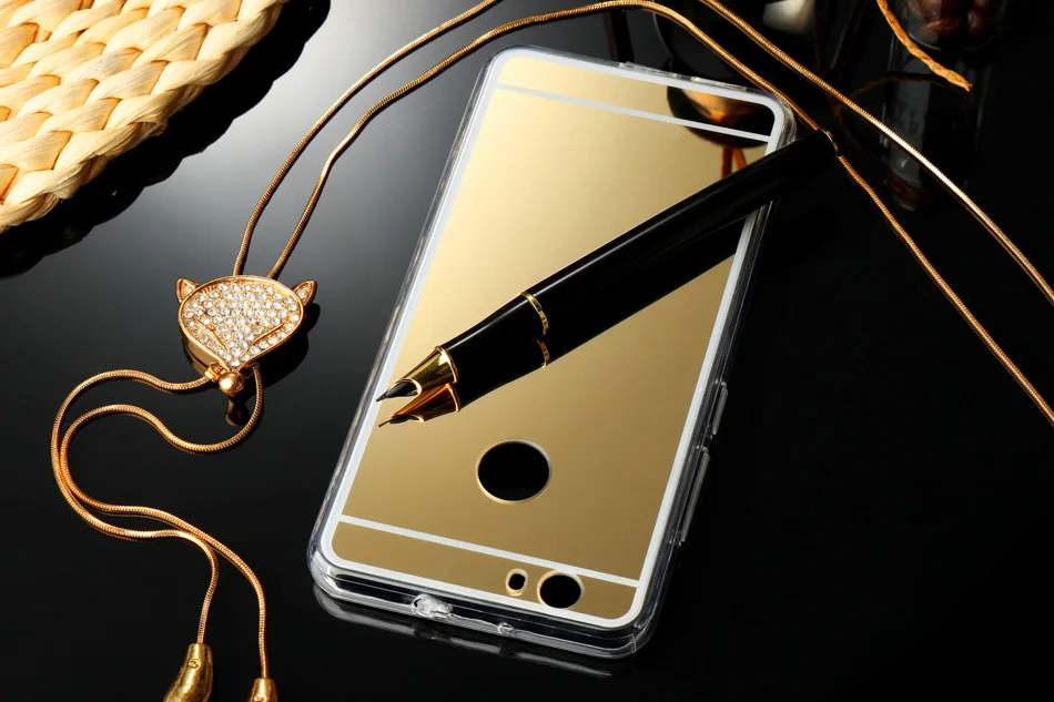 Золотой Роскошный чехол с зеркалом для huawei P20 P10 P8 P9 Lite Mini P Smart Y5 II Y6II компактный Y7 премьер Nova 2i Honor 8 9 Lite 6A 6C 7X 5X Pro - Цвет: Золотой