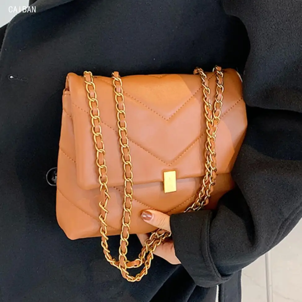 

Elegant Female Square Armpit bag 2021 Fashion New High quality PU Leather Women's Designer Handbag Chain Shoulder Messenger Bag