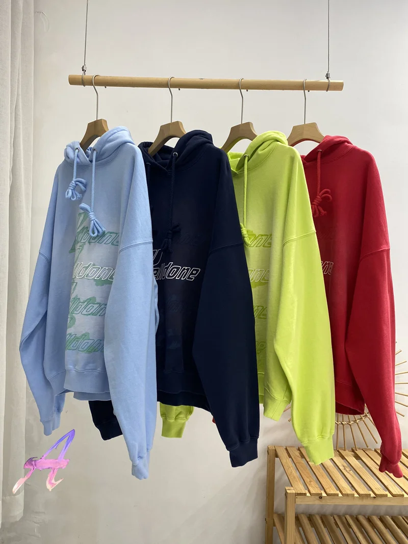

2021 Autumn We11done Hoodie Men Women Fashion Limited Couple Made Old Teddy Bear Hooded Harajuku