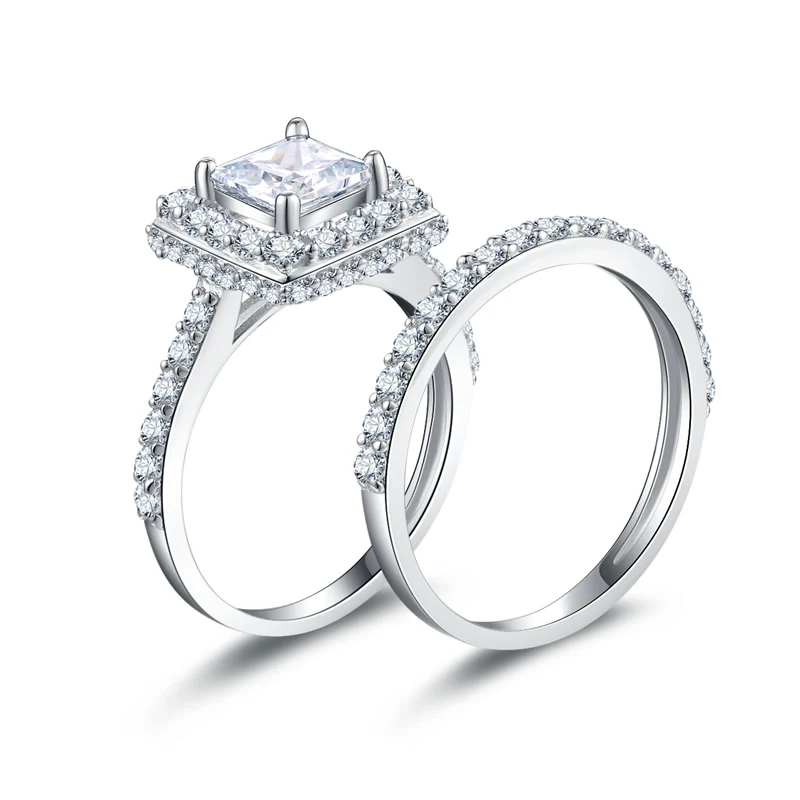 Кольцо женское серебряное с 4 зубцами 1 25 карат|ring set|bridal ring setprincess cut |