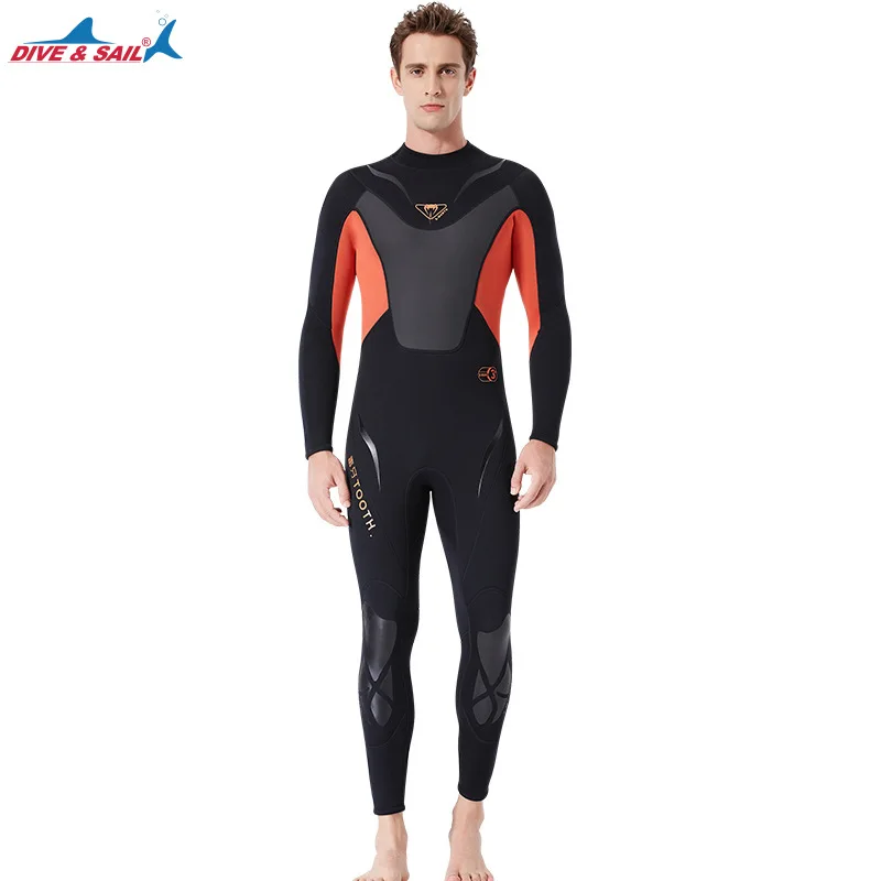 

Men Scuba Diving Suit 3mm Neoprene one Piece Wetsuit Surfing SwimmingTriathlon Suit Full-Body Cold Water Snorkeling Spearfishing