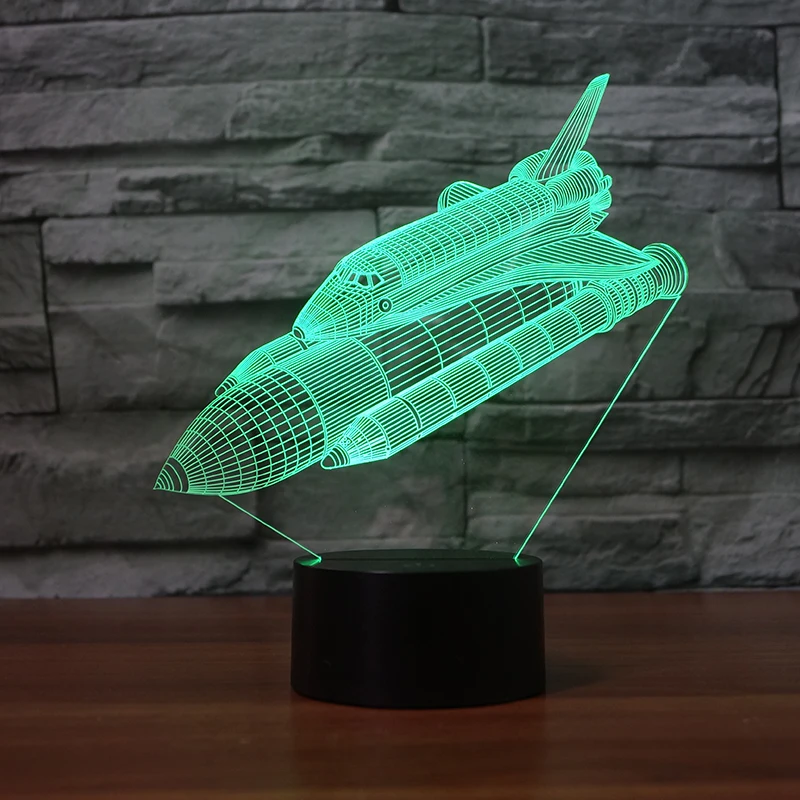 Креативная крутая ракета настольная лампа 7 цветов меняющая 3d Новинка