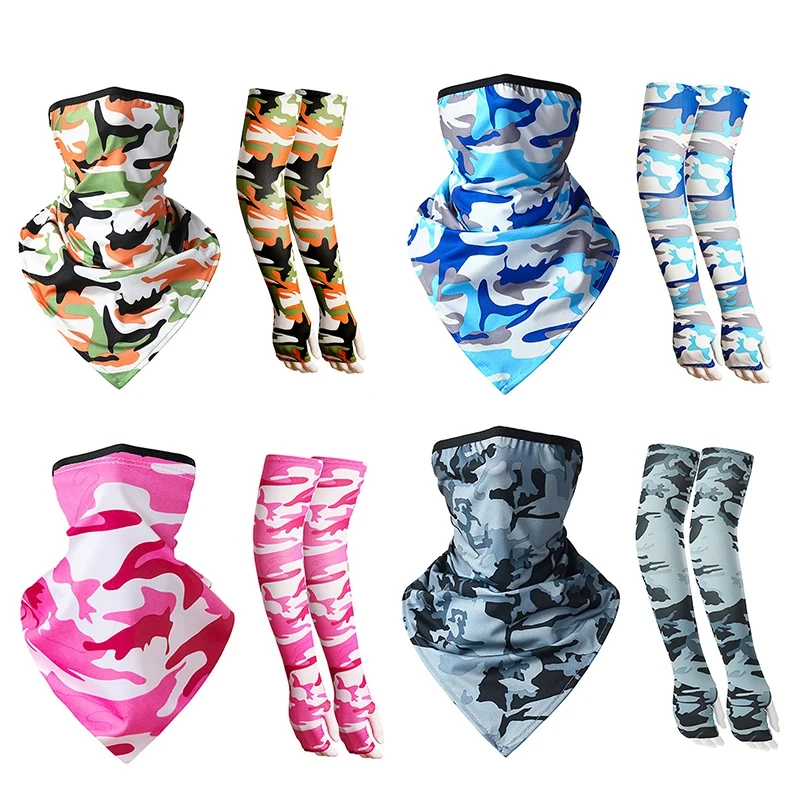 

Summer Face Cover UV Protection Neck Gaiter Scarf Bandanas Cooling Arm Sleeve for Women Men Outdoor Cycling Hiking