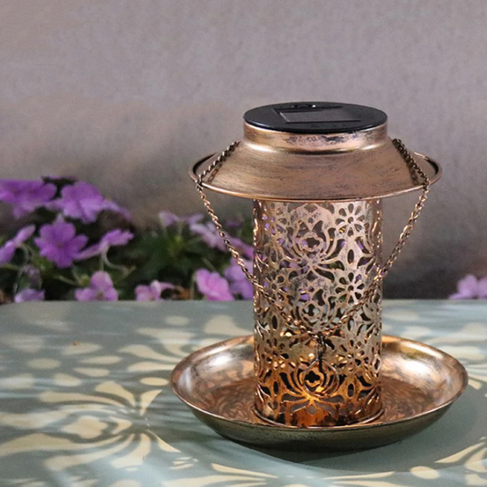 

Garden Backyard Hanging Wild Bird Feeder Solar Powered Lamp Light Garden Lamp Patio Balcony Patio Decor Lighting