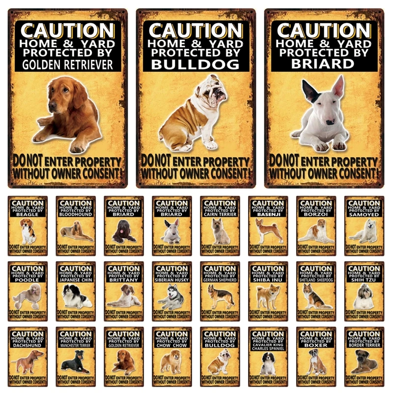 [Kelly66] металлическая вывеска с изображением домашних животных: собаки бигль Ших Tzu