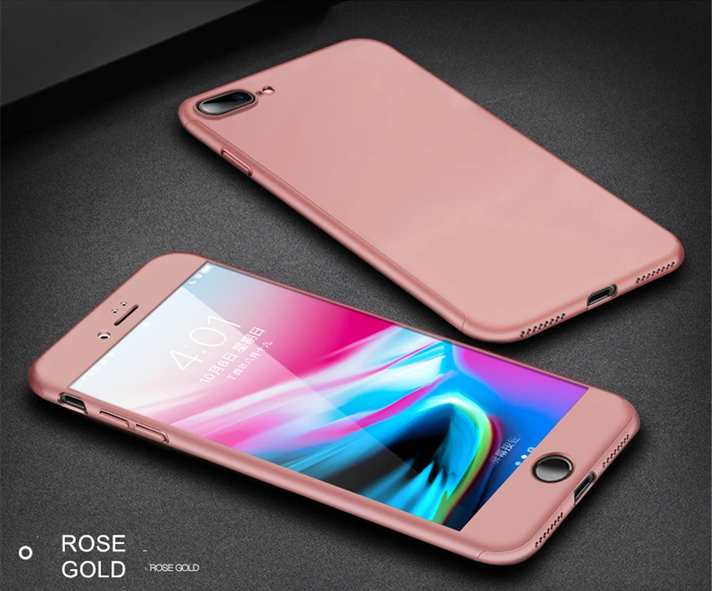 Plain 360 чехол с милым рисунком том Джерри для iPhone X, XR, XS, Max, 6, 6 S, 7, 8 Plus, 5, 5S, SE, тонкий жесткий чехол с изображением аниме i Phone Cat mouse, стекло - Цвет: Plain