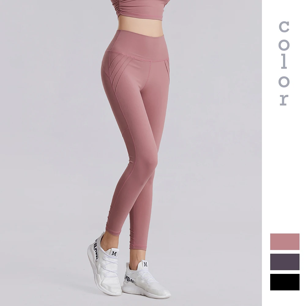 

Леггинсы Moonglade для спортзала, новинка, штаны для йоги, спортивные штаны для фитнеса, женские Беговые двухсторонние однотонные с завышенной т...