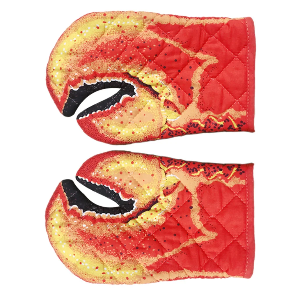 

1 Pair Chic Cotton Oven Insulated Mitts Heat Resistant Baking Anti-Scald Mitts