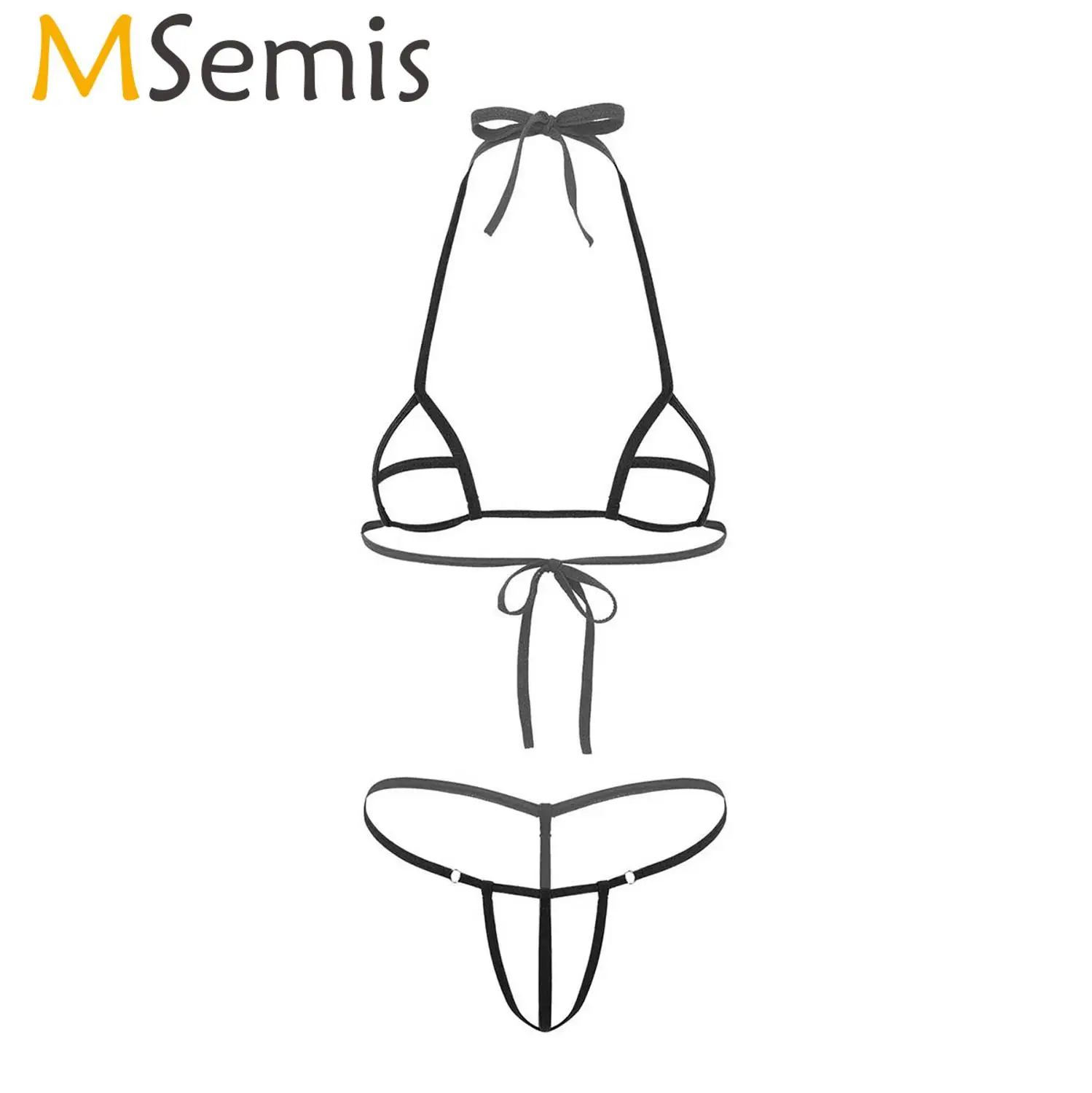 MSemis женский сексуальный эротический набор белья бикини с лямкой на шее и