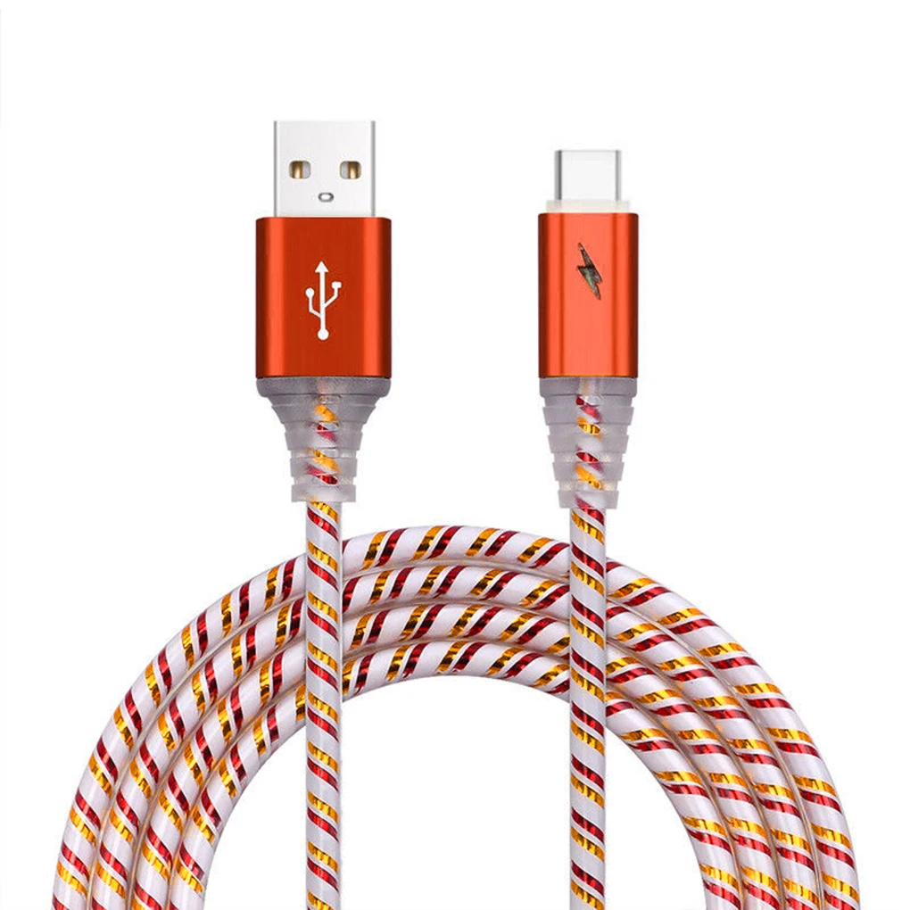 Тип USB C светящийся светодиодный светильник ПВХ зарядное устройство для