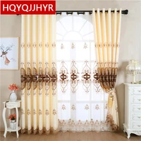 creamy white european style luxury embroidered living room curtains modern minimalist classic curtains for bedroom hotel windows
