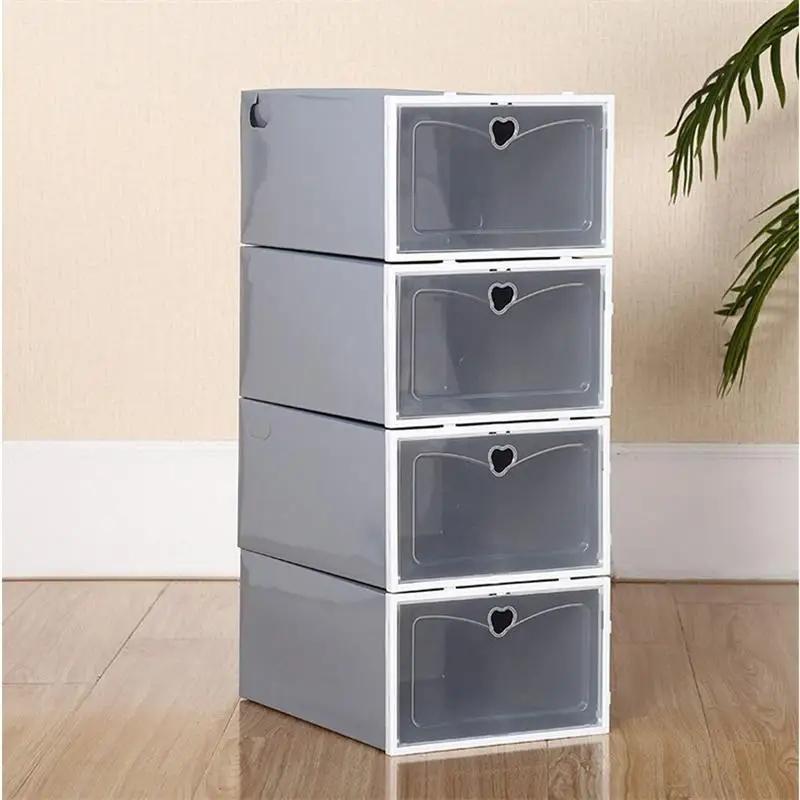 

Утолщенный пластиковый органайзер для хранения обуви, коробка для хранения тапочек, органайзеры с откидной крышкой, домашний ящик для хран...