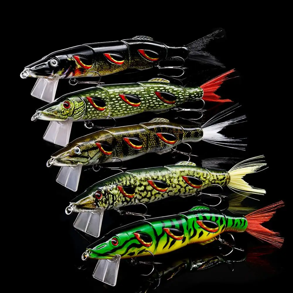 

19cm 50g Large Sea Fishing Lures Multi Jointed Hard Bait Lifelike Fishing Wobblers Winter Fishing Accessories With Soft Tail