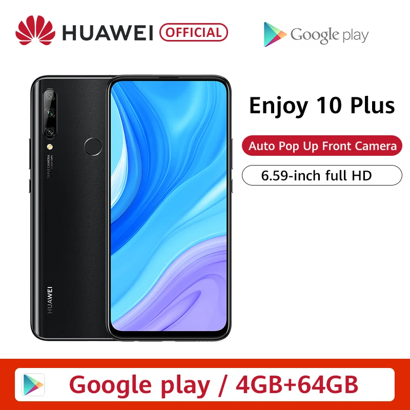Оригинальный huawei Enjoy 10 Plus смартфон 128G авто всплывающая фронтальная камера 48MP AI 6 59