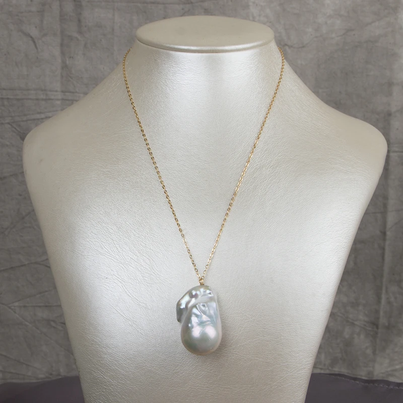 

Baroque pearl pendant necklace 210327-04