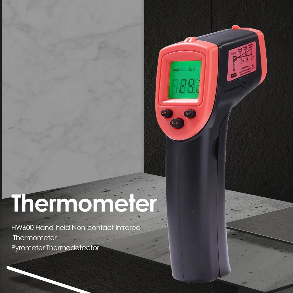 

Цифровой инфракрасный термометр-50 ~ 600C, Бесконтактный пирометр, цифровой лазерный термометр, промышленный прибор для измерения температуры