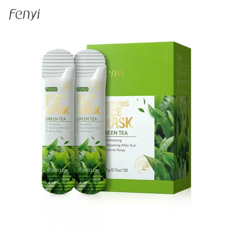 

FENYI 20pcs/box Green Tea Sleeping Mask Repairing Skin Care Moisturizing Face Mask Oil Control Anti Wrinkle Face Care TSLM1