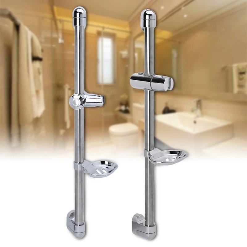 

A Set Shower Rod Soap Dish Lifter Pipe ABS Lifting Frame Adjustable Head Holder