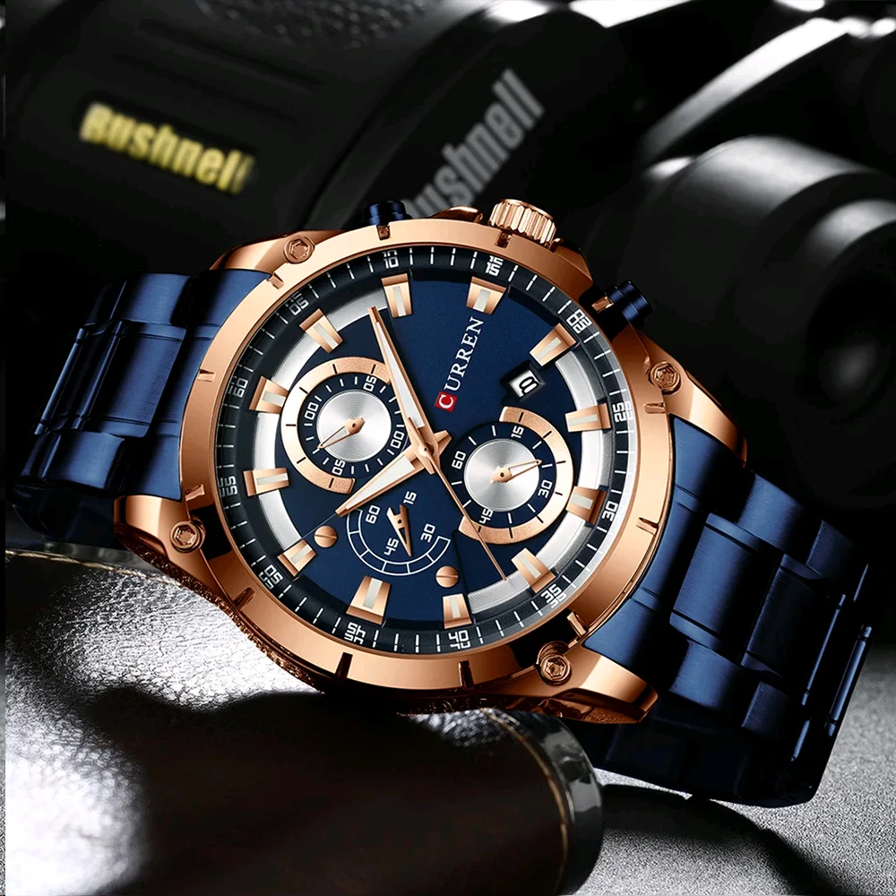 CURREN Luxury Business Quartz Men Men Fashion Sport Waterproof Stainless Steel Watch Watches Causal Male Clock часы мужские