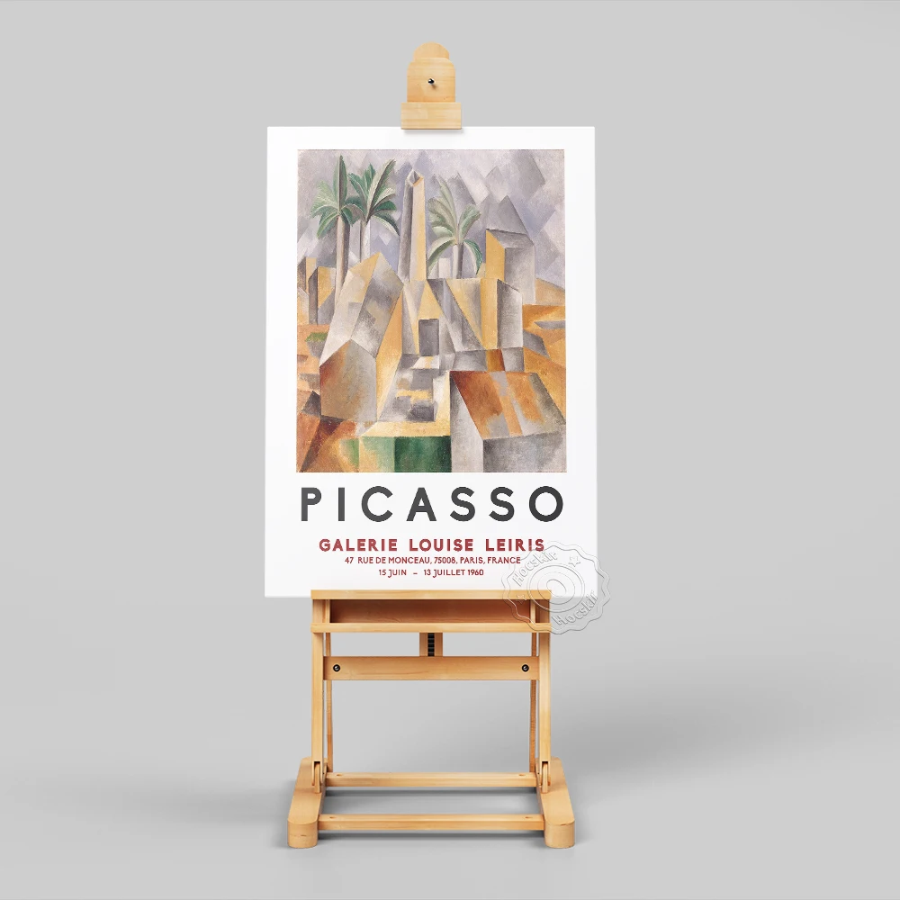 Pablo Picasso Exhibition Poster Brick Factory At Tortosa Prints Art Primitive Cubism Wall Scenery Palm Painting | Дом и сад