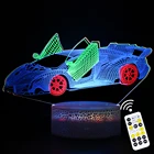 3D Автомобильная акриловая настольная лампа, красочная фотолампа, декор комнаты, сенсорный пульт дистанционного управления, таймер, ночники, праздничный подарок