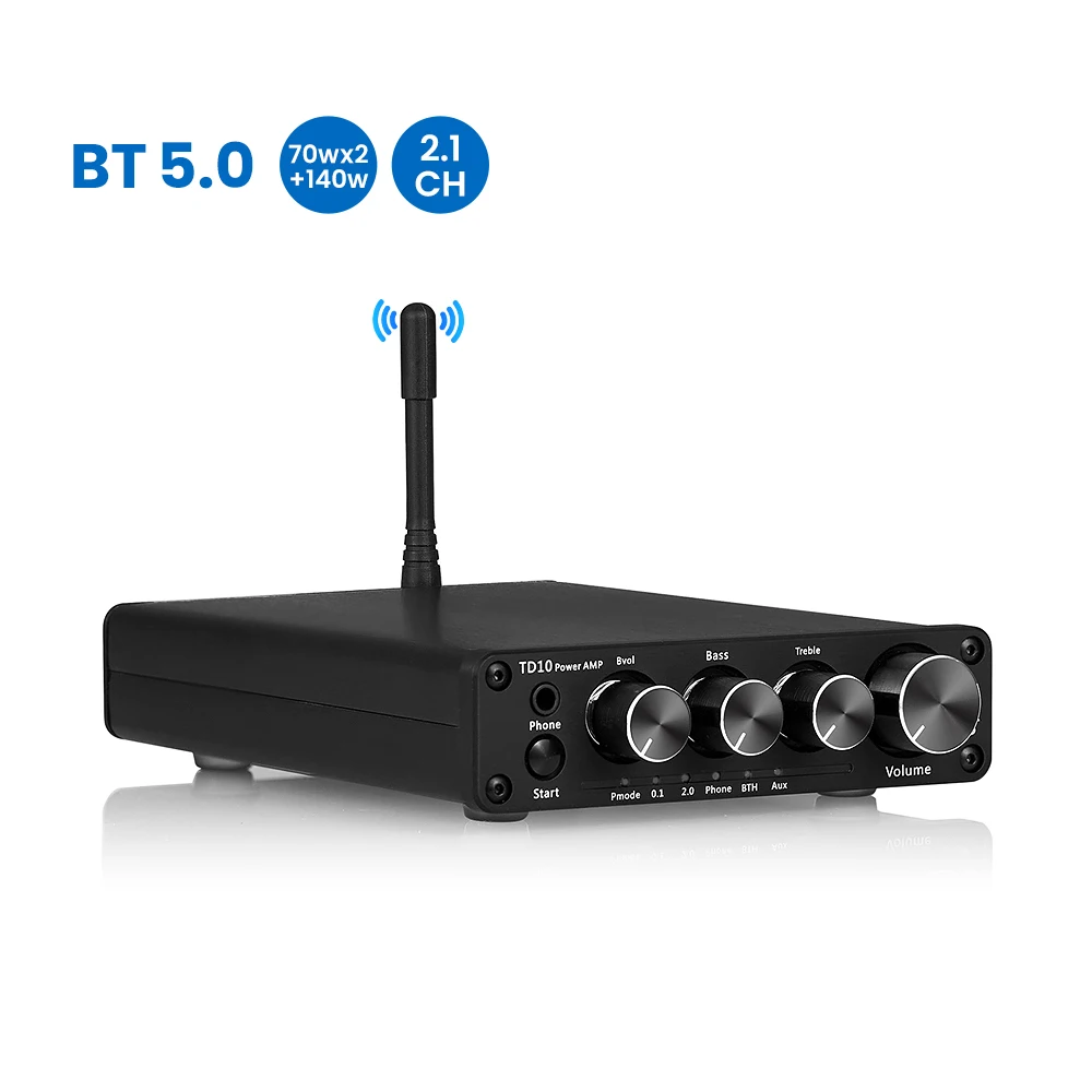 

AIYIMA TPA3156 BT 5.0 High Power Amplifier Audiophile Subwoofer Amplifier Phone AUX High And Low Bass Adjustment 70W×2+140W