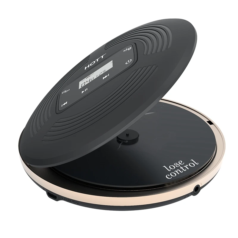 Портативный CD плеер HOTT CD903TF с наушниками Bluetooth BT 5 0 функция FM передатчика ЖК