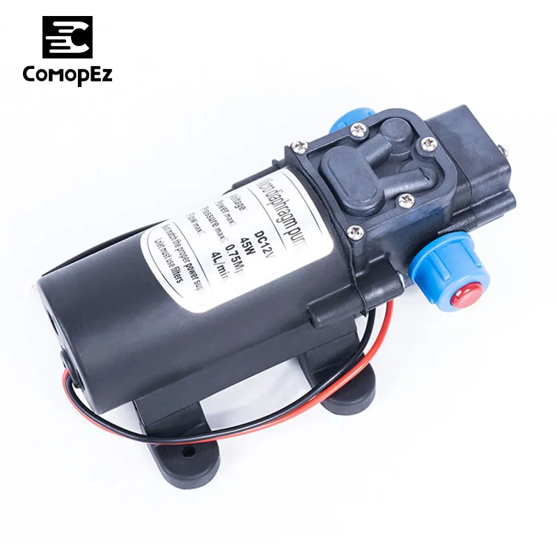 

12V 45W 4L/Min High Pressure Diaphragm Water Pump Self-Priming Pump Automatic Switch For Garden Wagon 100°C Water
