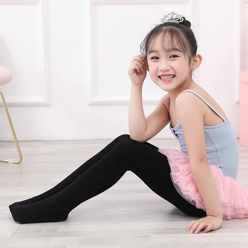 Детские танцевальные носки 3-12 лет весенне-летние тонкие бархатные колготки для