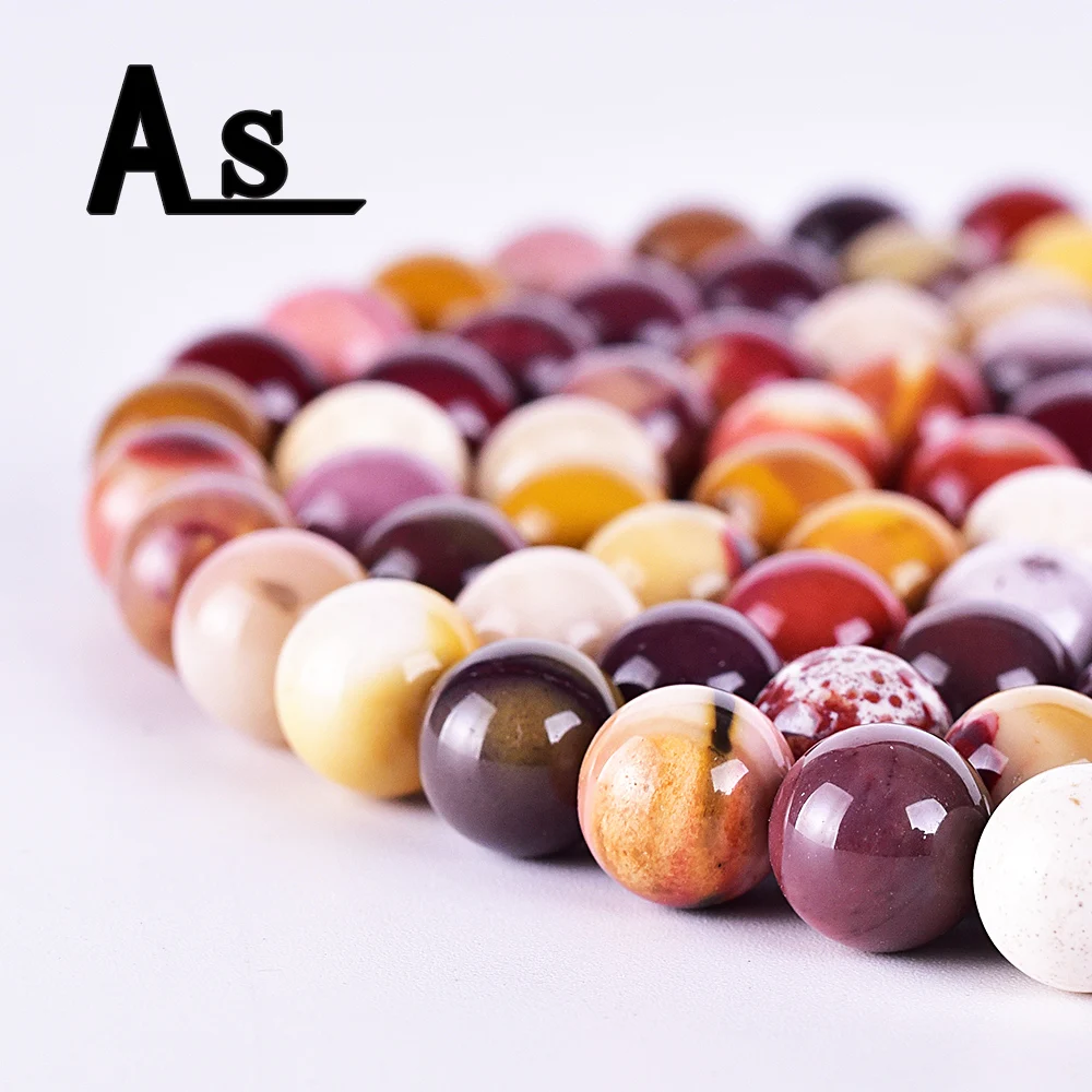 

Asingeloo Factory Price Natural Stone Mookaite Round Beads 16" Strand 4 6 8 10 12MM Pick Size for Jewelry Making