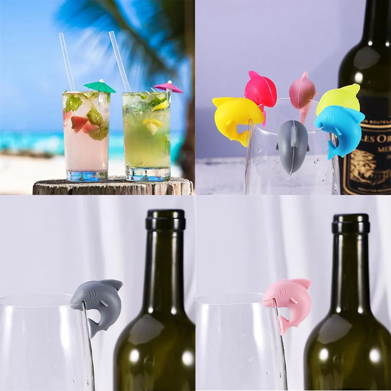 

Label Tag 6pcs Identifier Cup Identification Cup Wine Glass Marker Party Drinking Silicone Umbrella