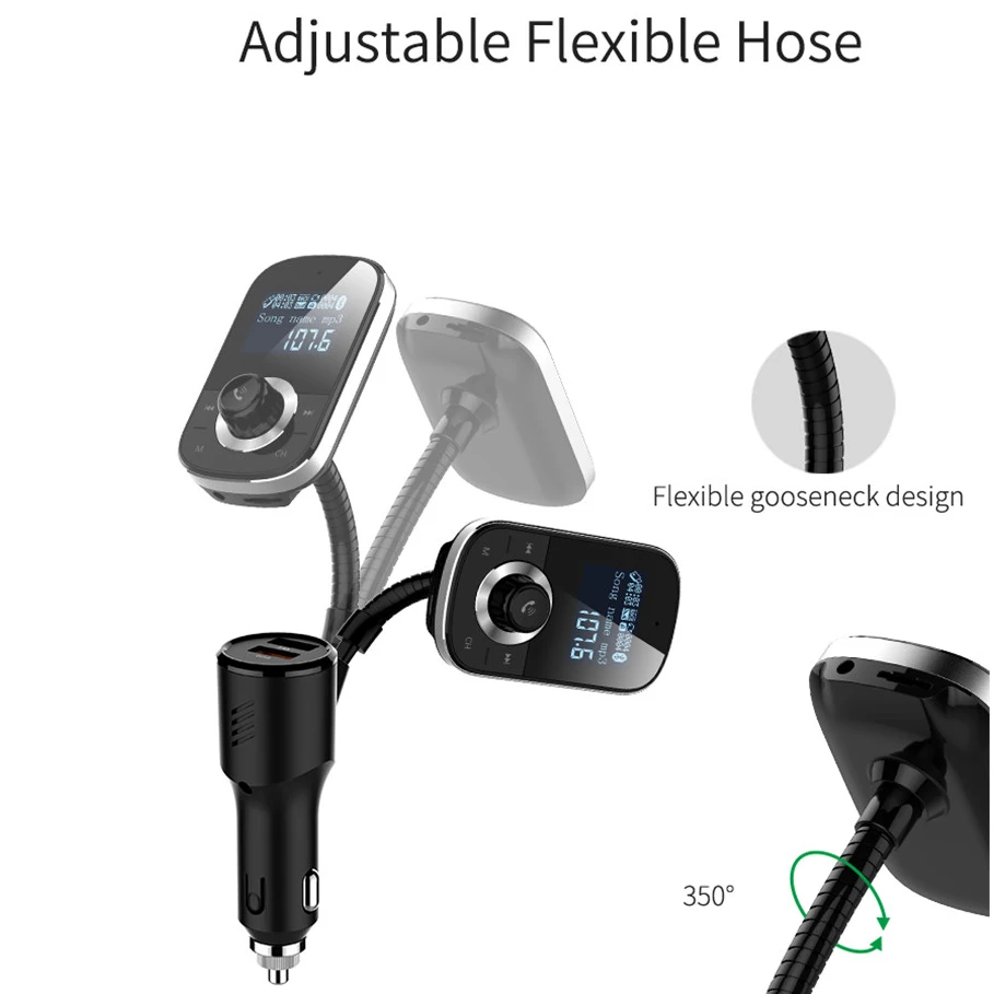 Автомобильный Bluetooth FM-передатчик беспроводной радиоадаптер дисплей 1 44 дюйма