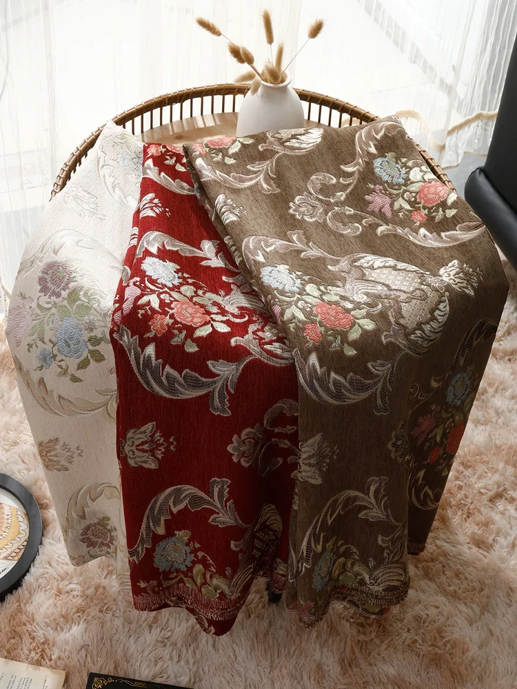 

Width 57'' Thick European Chenille Jacquard Fabric By The Yard For Home Decoration Sofa Cushion Pillow Material