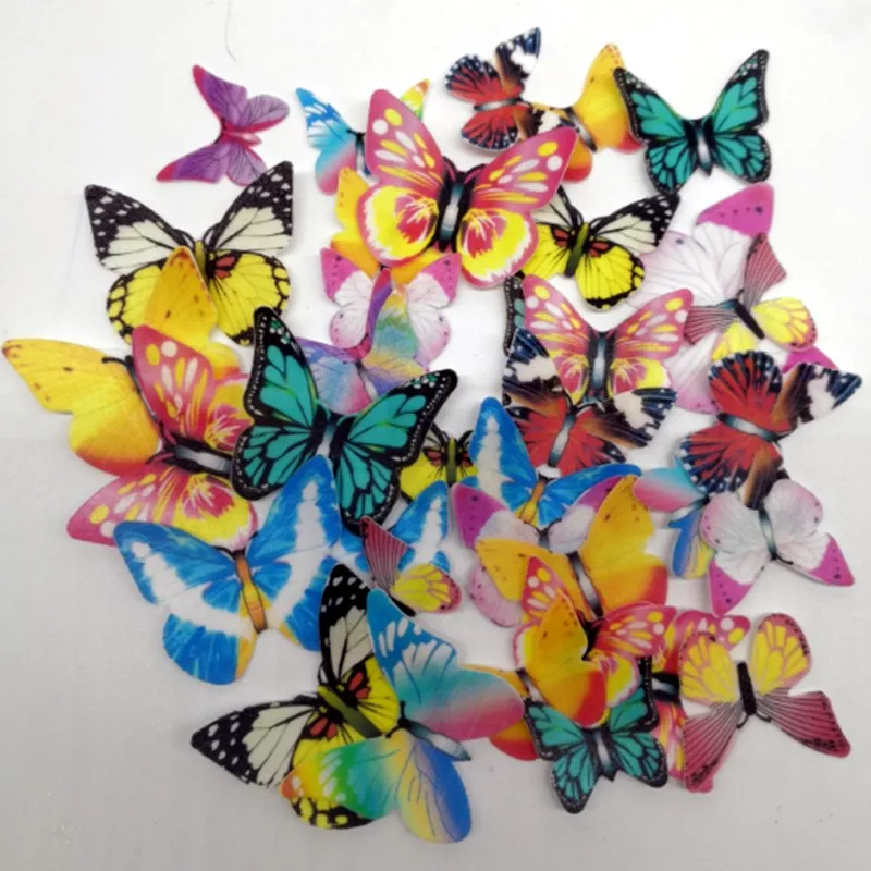 Съедобные украшения для торта смешанные бабочки клейкая Вафля рисовая бумага
