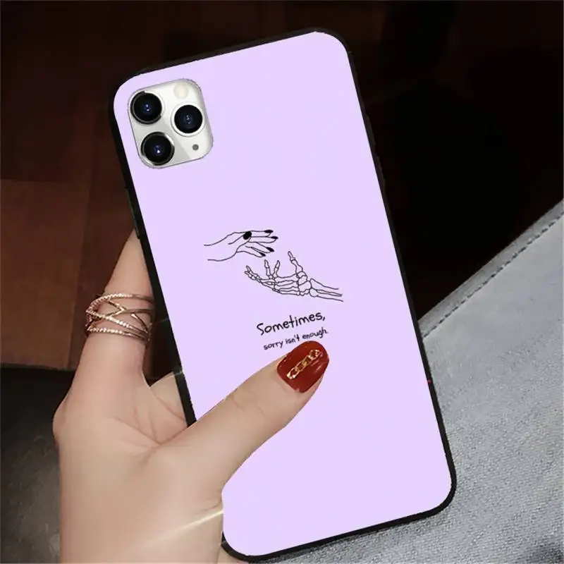 

purple Doodles Aesthetics flower Phone Case for iPhone 11 12 pro XS MAX 8 7 6 6S Plus X 5S SE 2020 XR