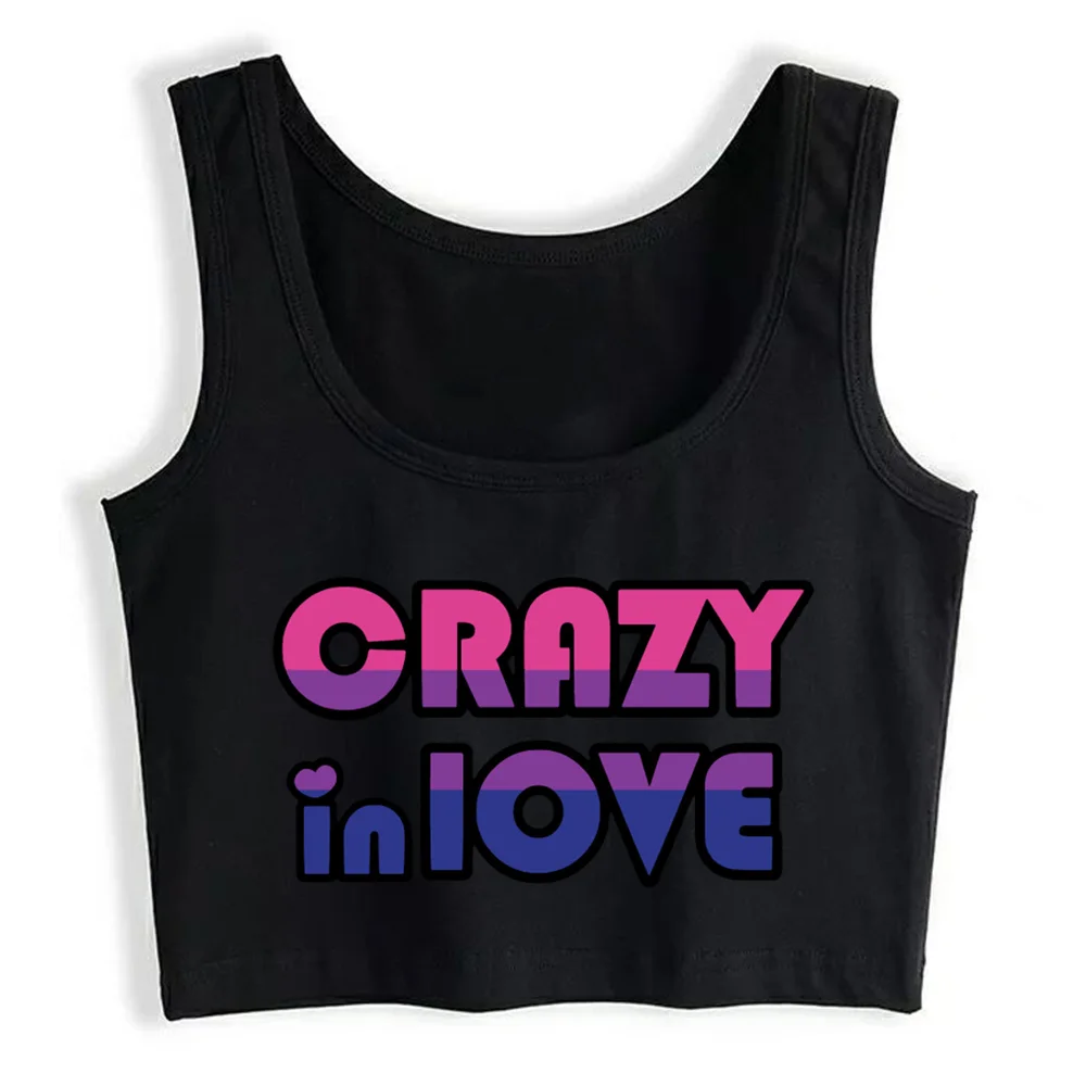 

Crop Top Women Bisexual Flag Crazy In Love Grunge Aesthetic Gothic Y2k Tank Top Female Clothes