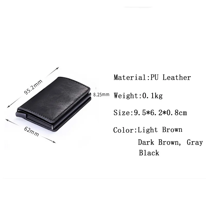 Fashion RFID Men Wallets Id Card Holder Credit Vintage Black Short New Metal Leather Small Thin Purse | Багаж и сумки