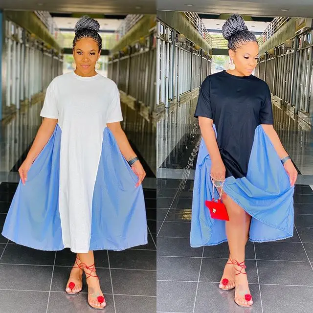 Женское летнее платье-миди с коротким рукавом свободное пикантное платье в стиле