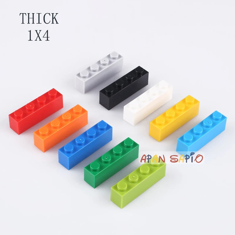 100 шт./лот Детский конструктор толстые строительные блоки 1x4 точки развивающие