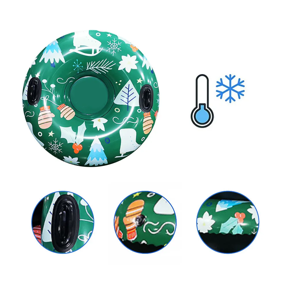 

Новая зимняя игрушка для снега надувные лыжи круглый лыжный круг с ручкой прочные Детские Взрослые снежные трубки для катания на лыжах утол...